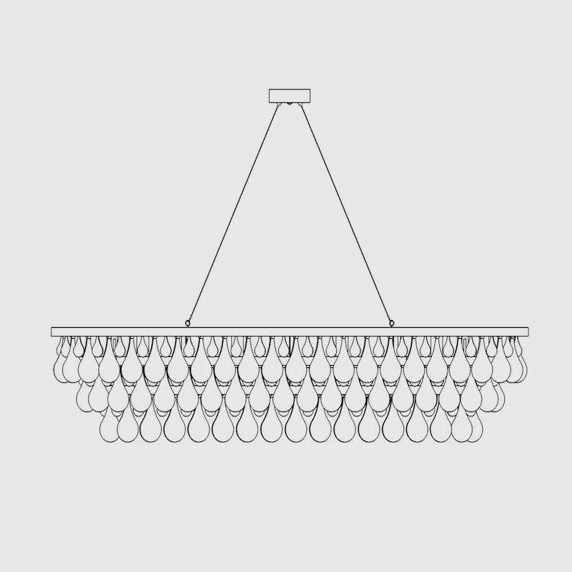 Artistic Pear Round Chandelier 50", Dining Room Round Chandelier