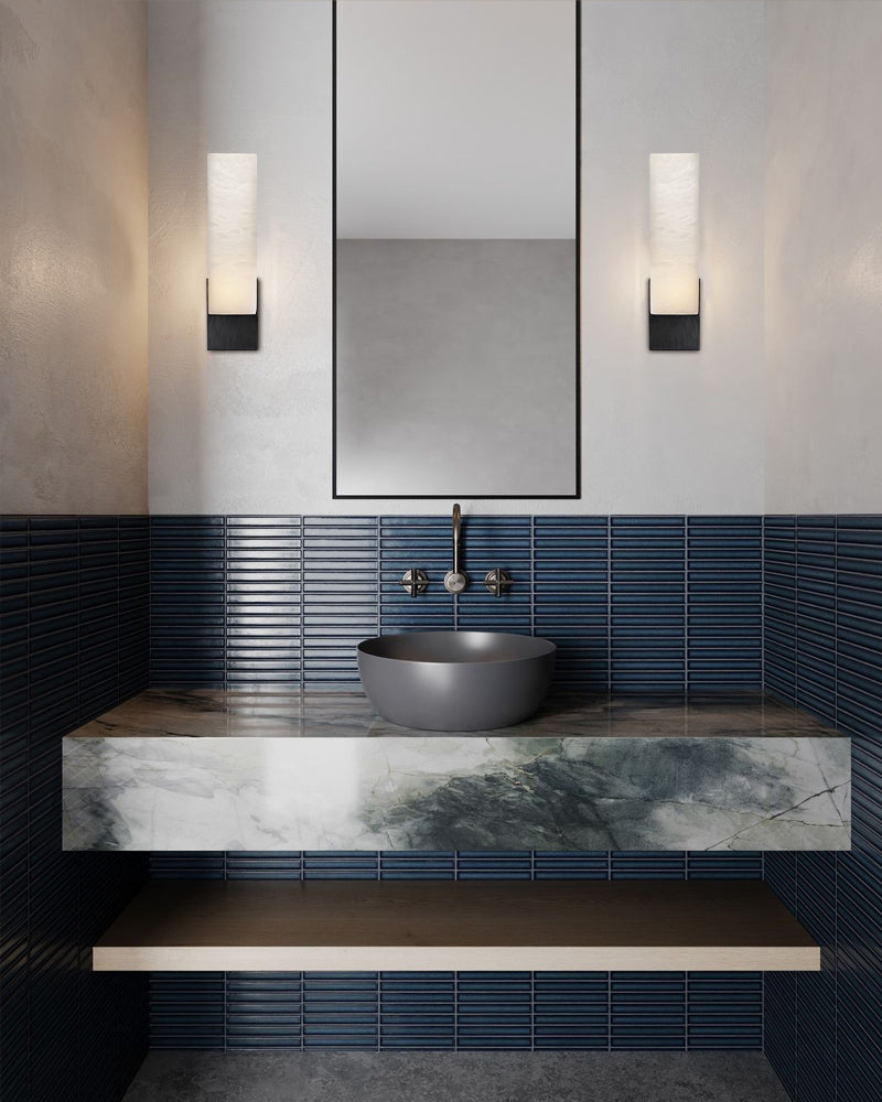 8 Lights Organic Elegance Linear Convet Alabaster Chandelier