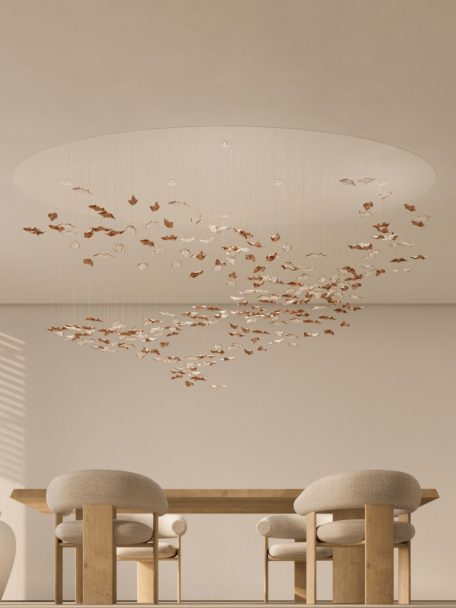 Leaf Twisted Sculptural Customize Chandelier