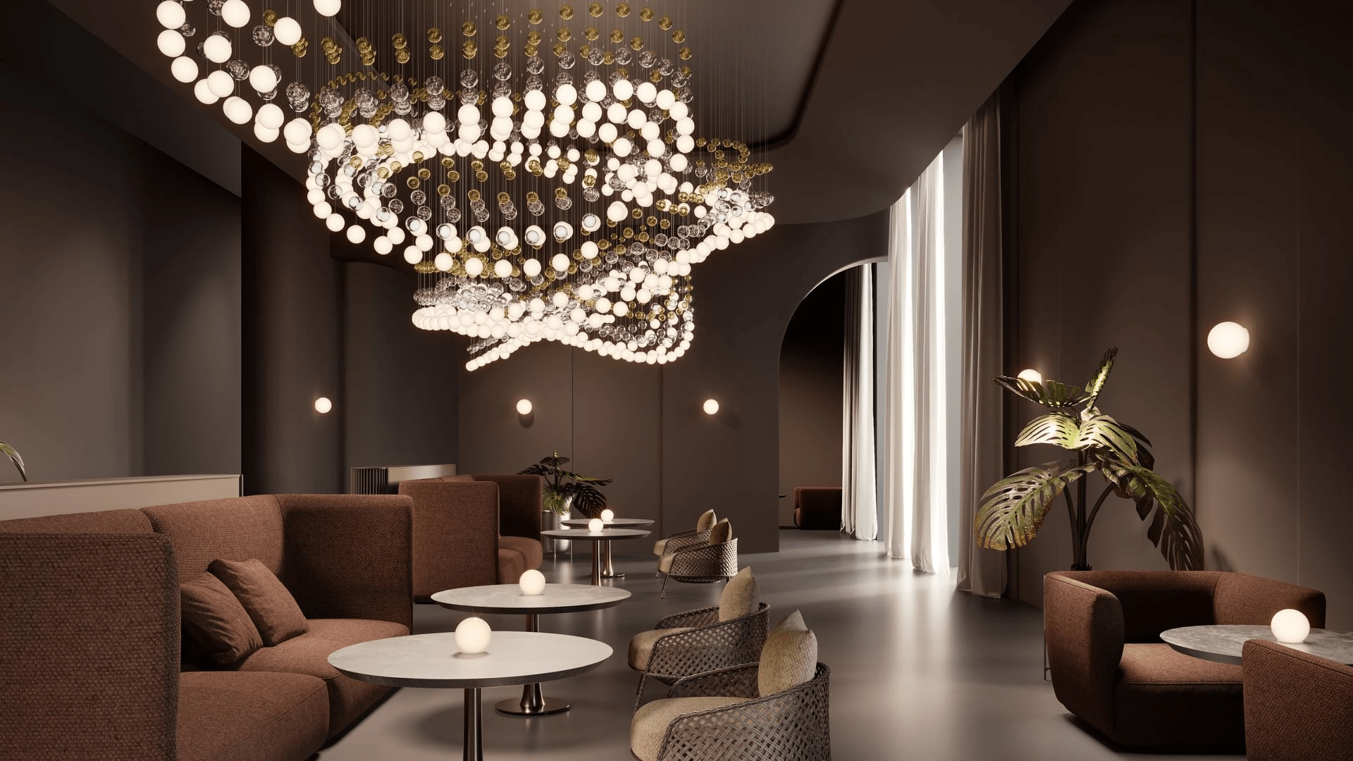 Pearl Curtain Customize Chandelier