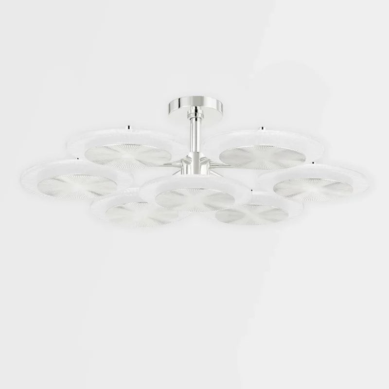 Ovo Ice Glass Round Chandelier 37.75"