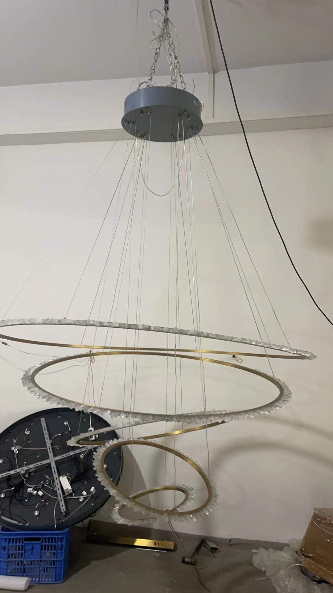 Primary Crystal Multi Rings Chandelier