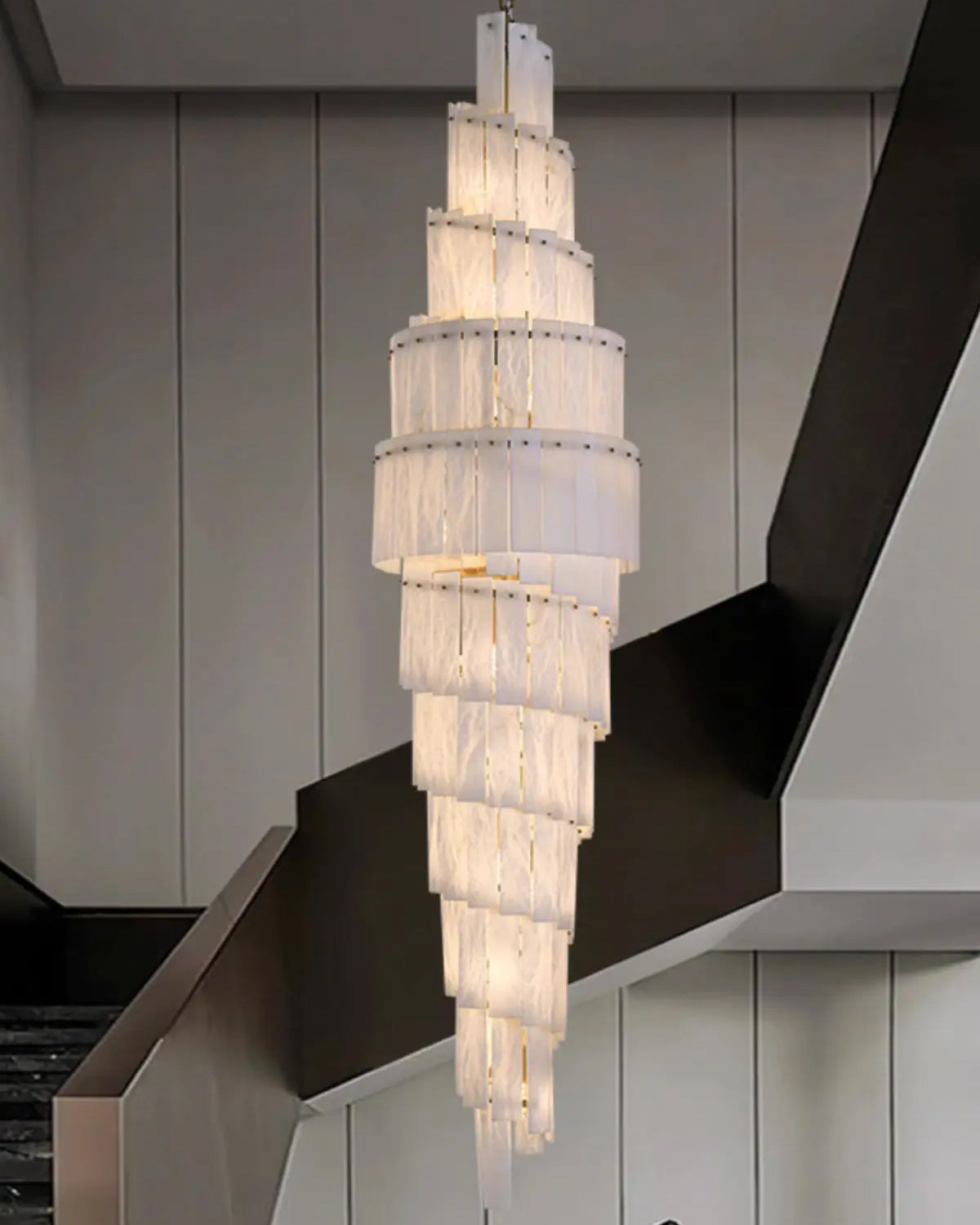 Tiered Alabaster Staircase Chandelier