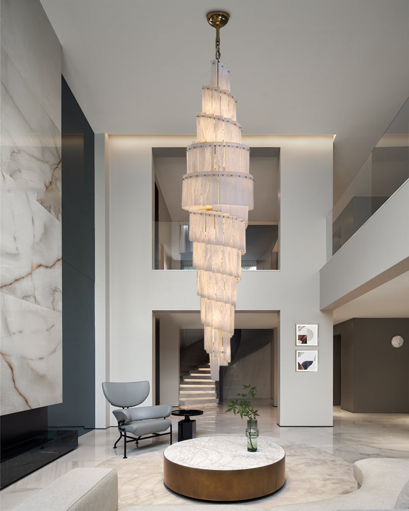 Tiered Alabaster Staircase Chandelier