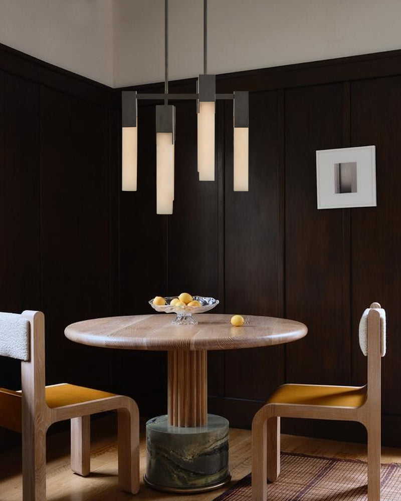 8 Lights Organic Elegance Linear Convet Alabaster Chandelier