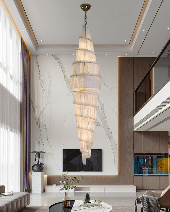 Tiered Alabaster Staircase Chandelier