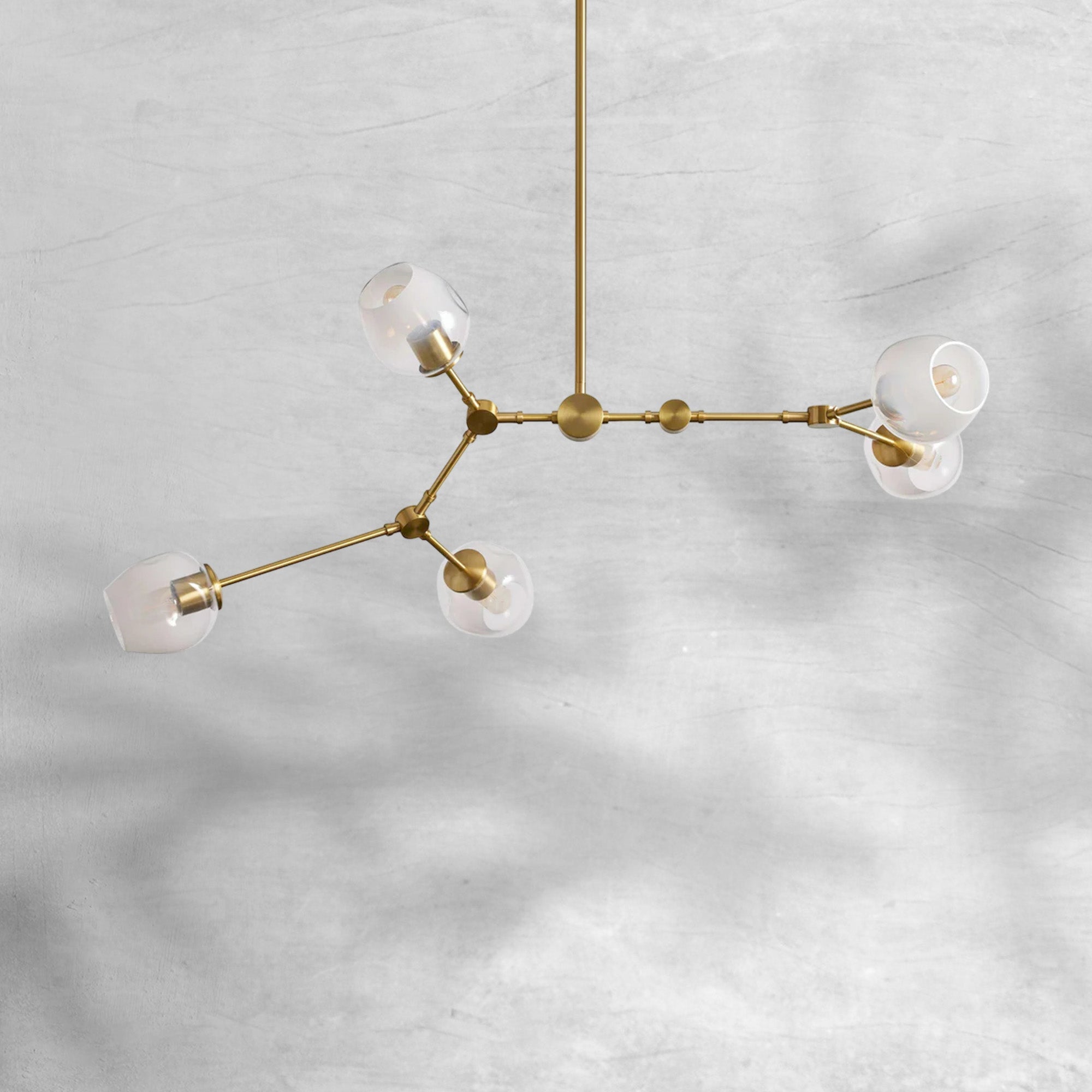 Covington Horizontal White Globe Branching Bubble Chandelier