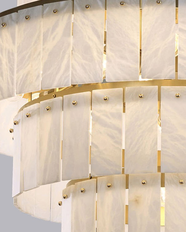 Tiered Alabaster Staircase Chandelier