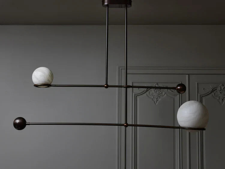 Alabaster Double Pendulum Chandelier