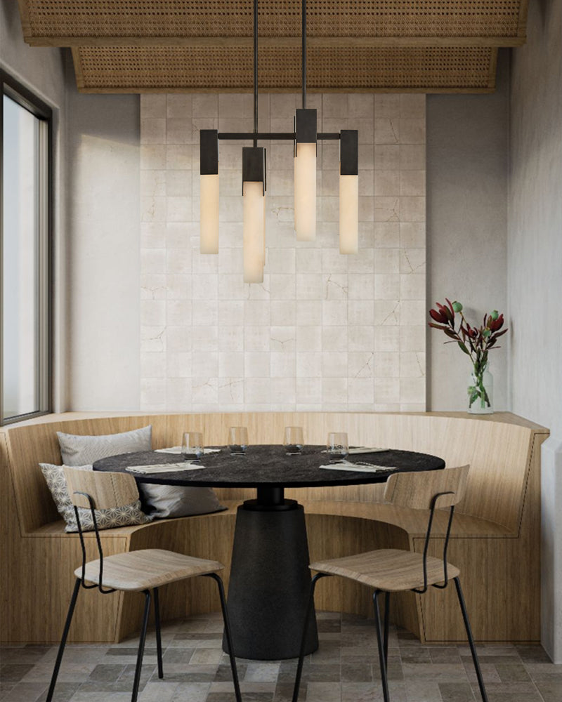 8 Lights Organic Elegance Linear Convet Alabaster Chandelier