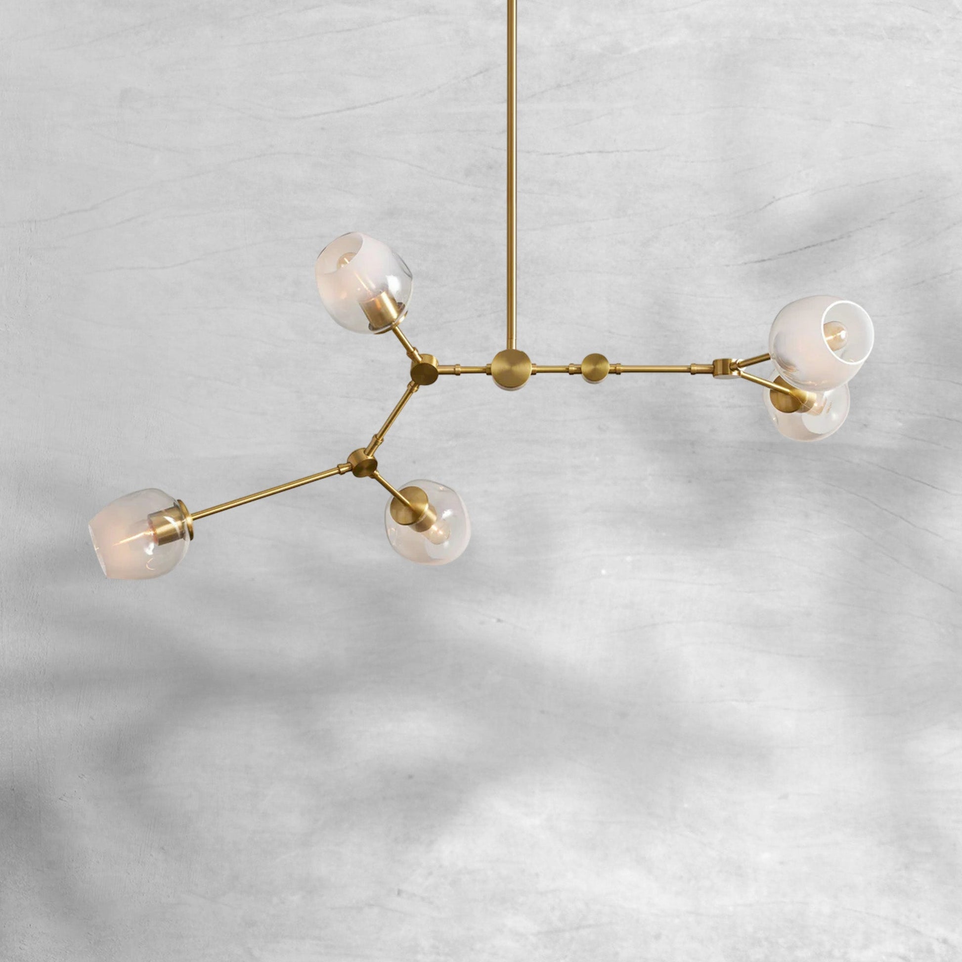 Covington Horizontal White Globe Branching Bubble Chandelier