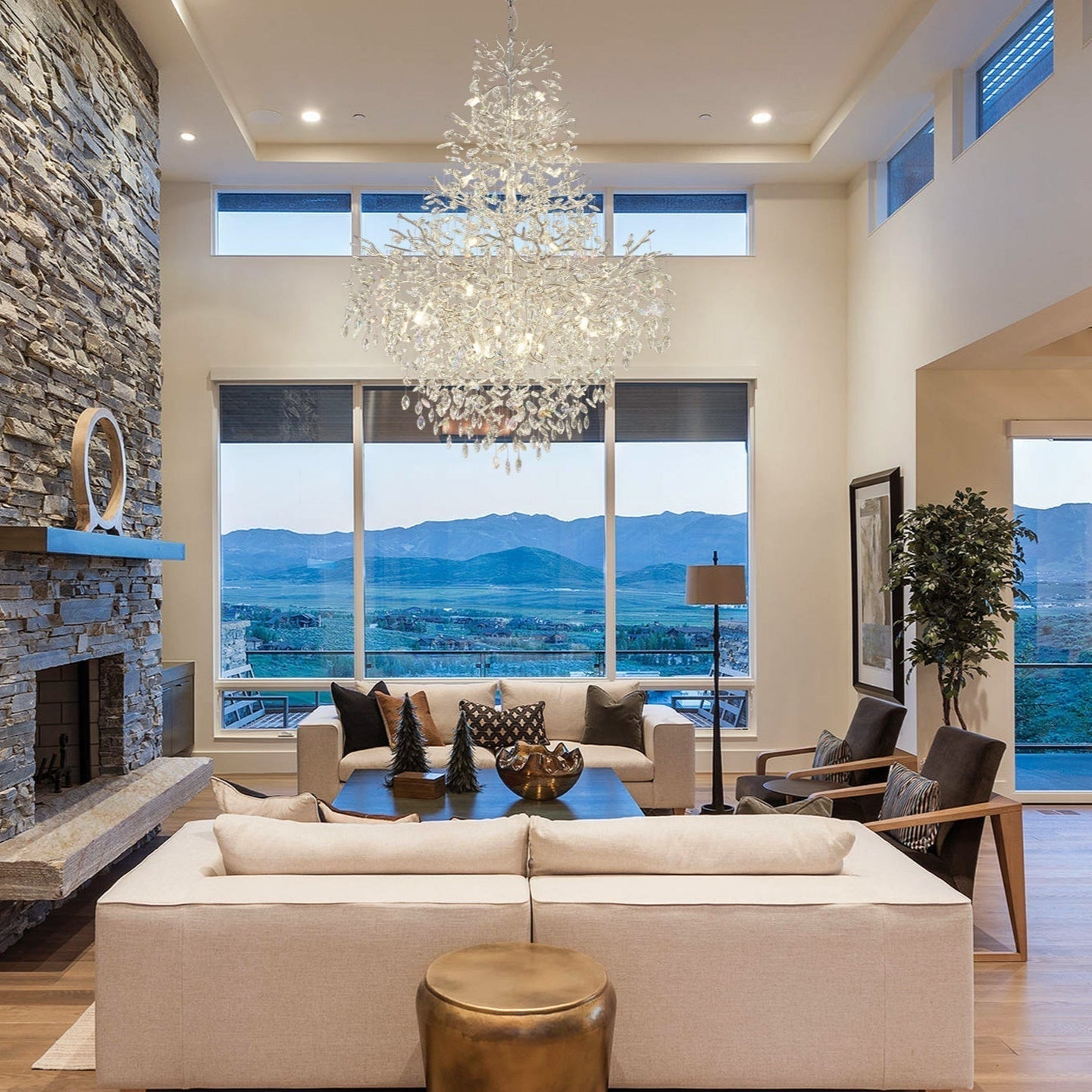 Solara Round Tree Branch Chandelier 47