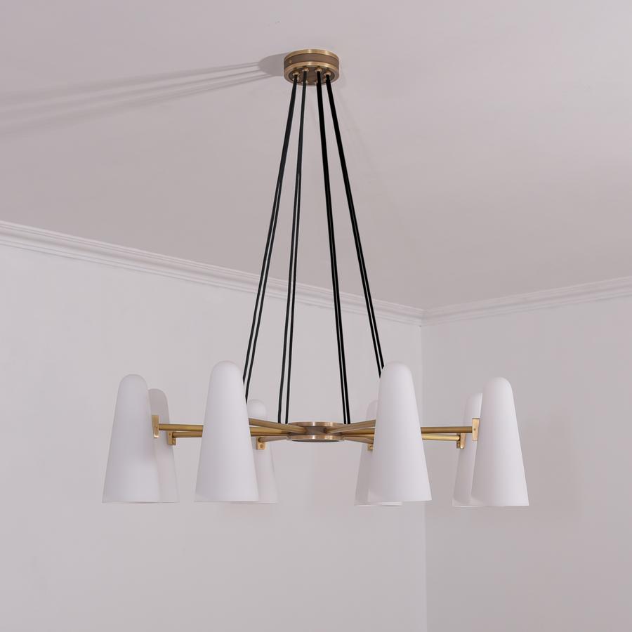 White Ceramics Round Chandelier 36
