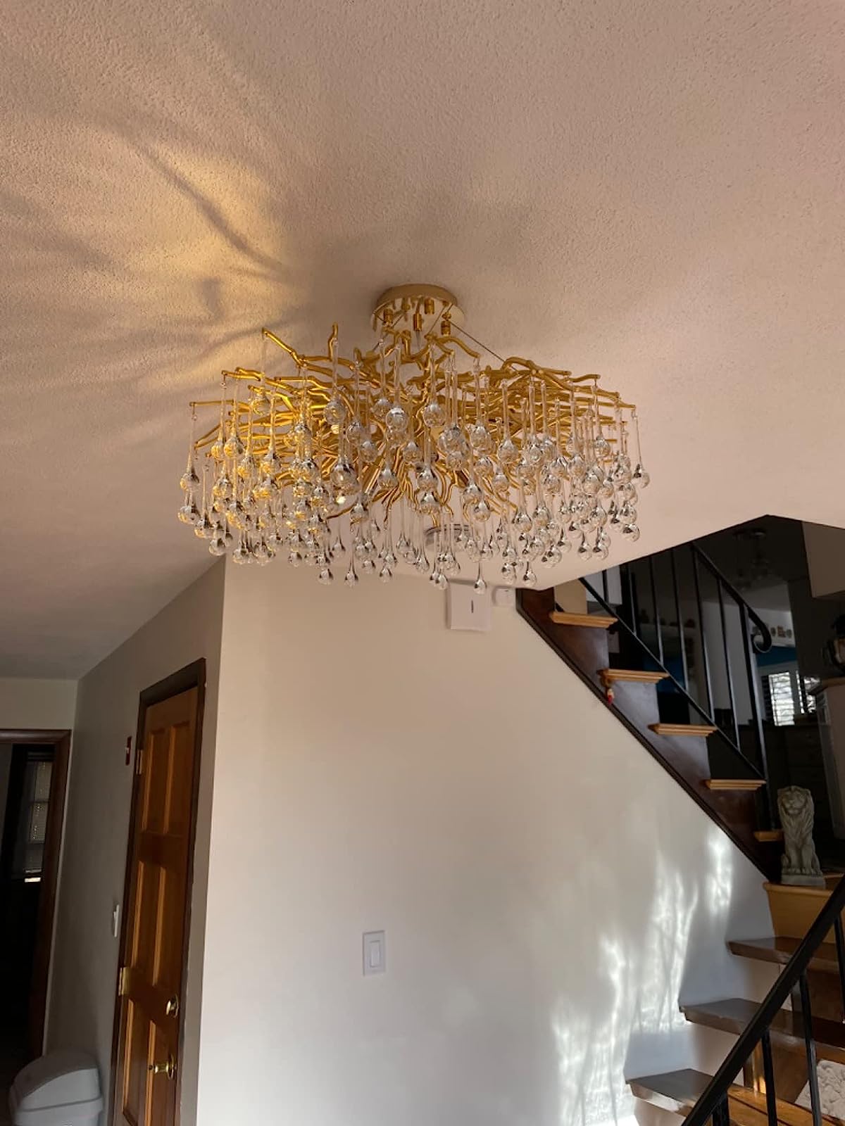 Stunning Tree Branch Crystal Chandelier with Clear Teardrop-shaped for Living/Dining Room