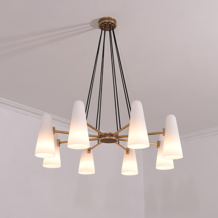 White Ceramics Round Chandelier 36