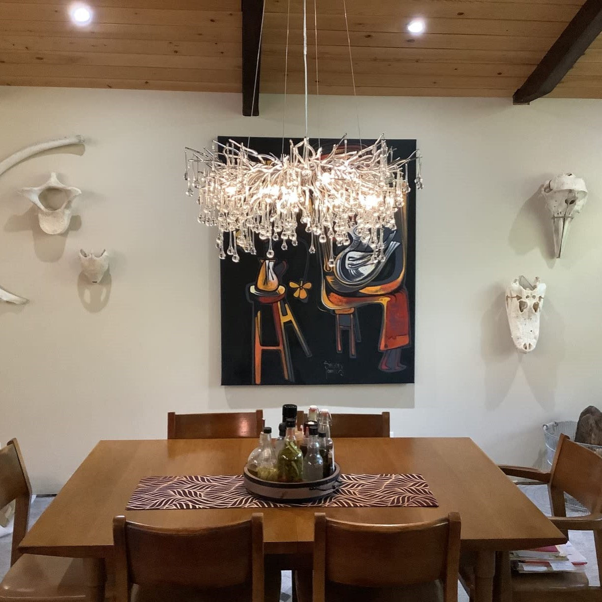 Stunning Tree Branch Crystal Chandelier with Clear Teardrop-shaped for Living/Dining Room