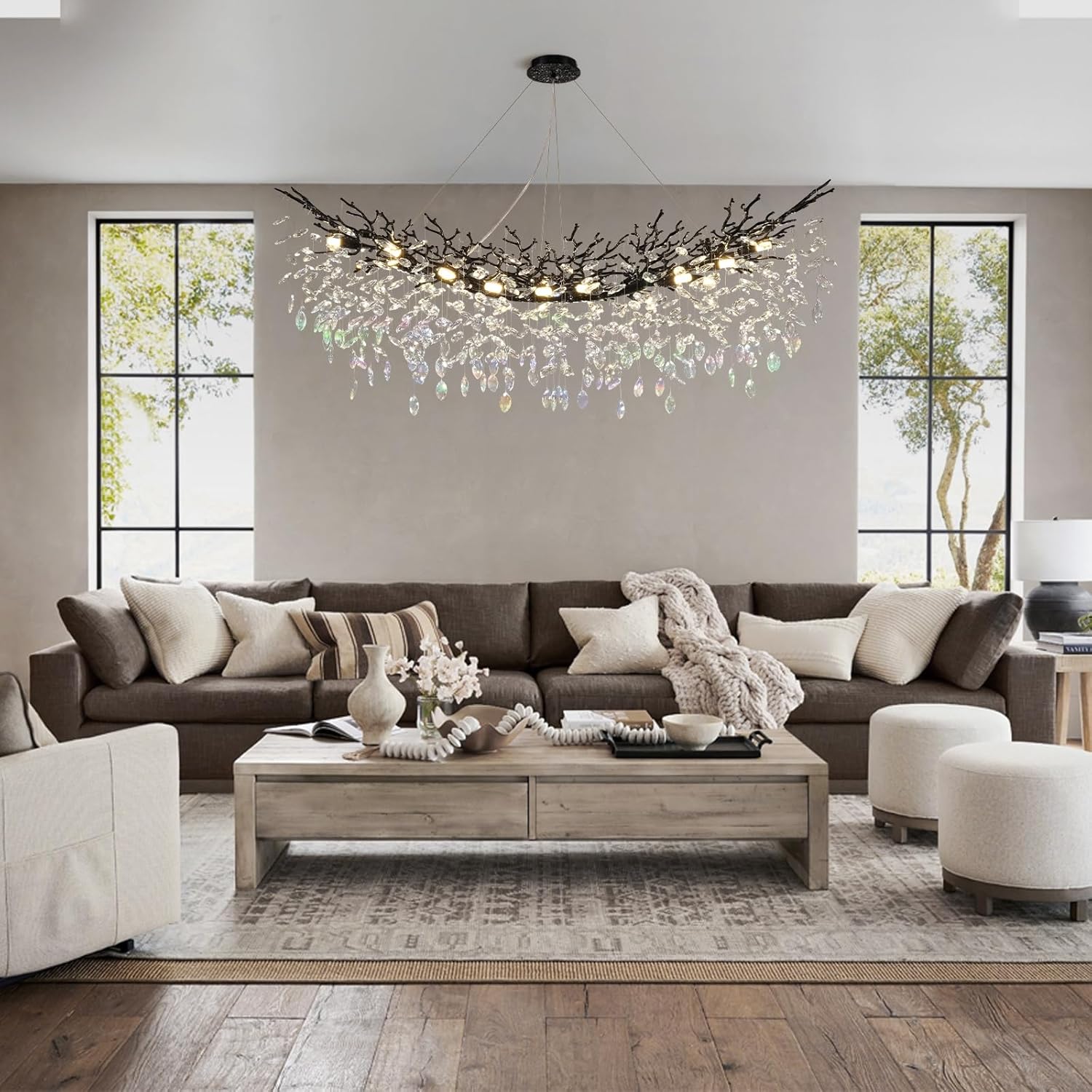 Solara Rectangular Tree Branch Chandelier 55" 72" Tree Branch