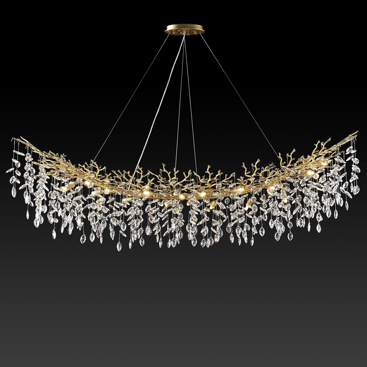 Modern Silver Crystal Glass Tree Branchs Chandelier 55