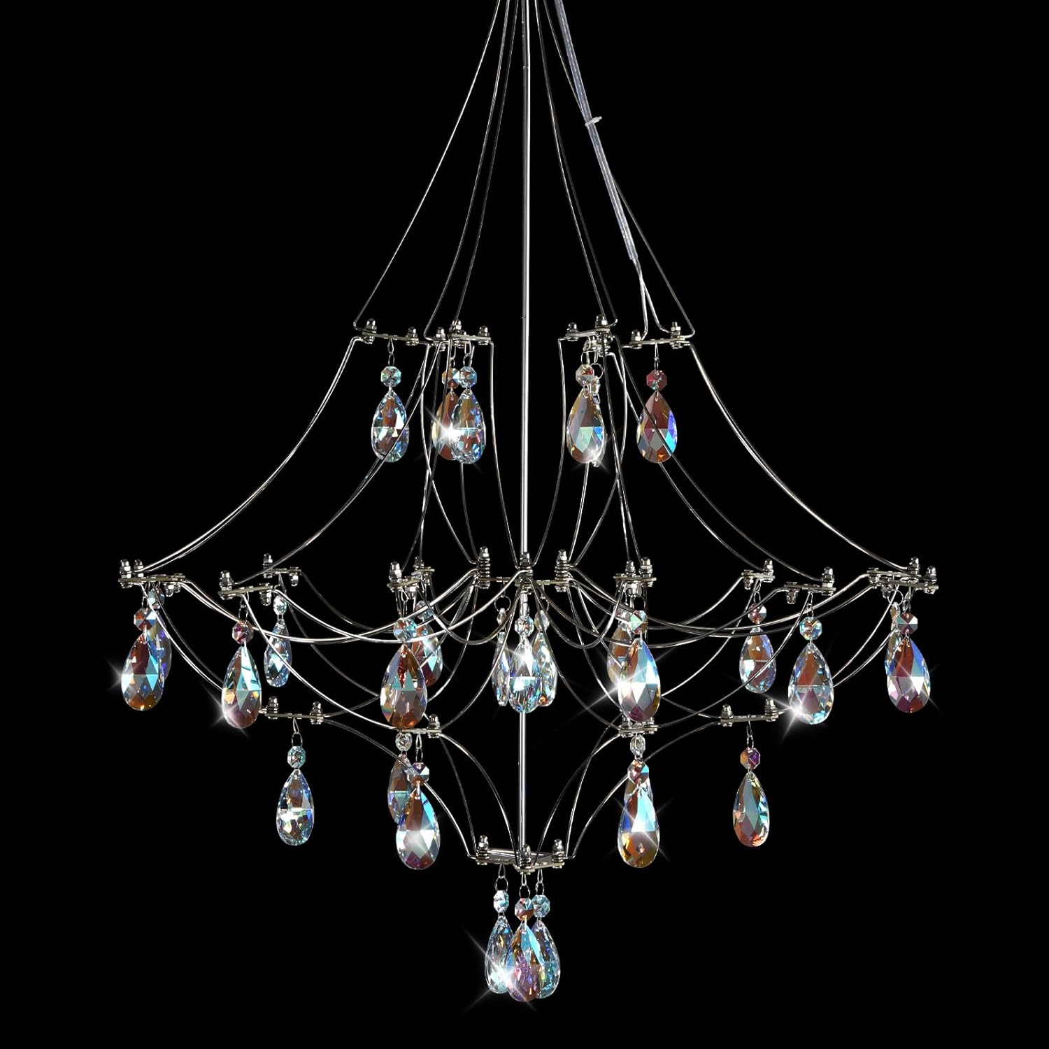 Silver Crystal Round Chandelier 23.6