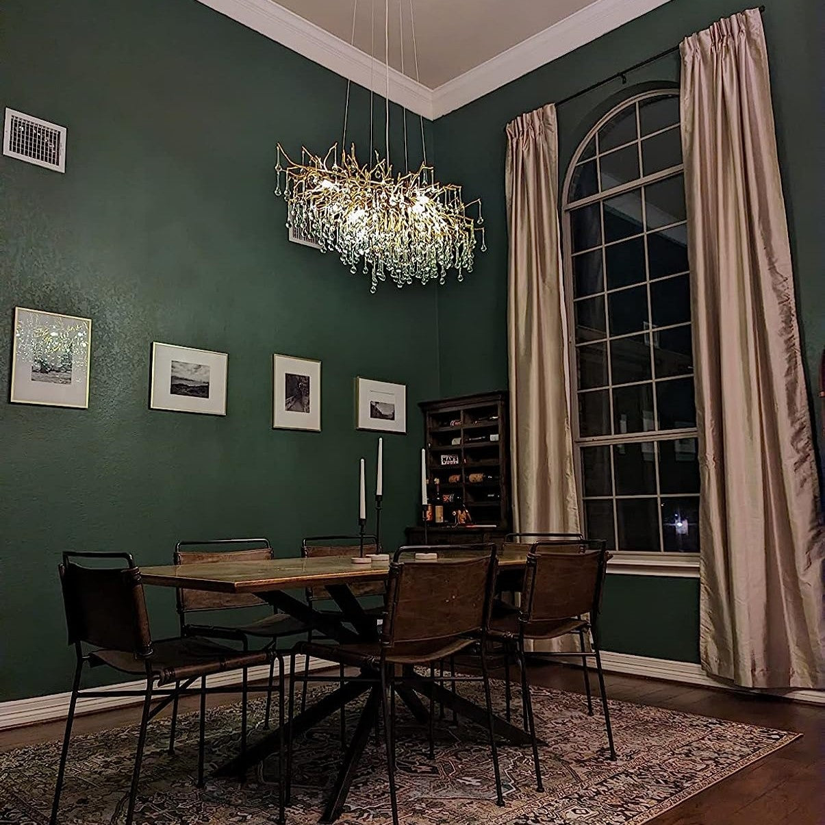 Stunning Tree Branch Crystal Chandelier with Clear Teardrop-shaped for Living/Dining Room