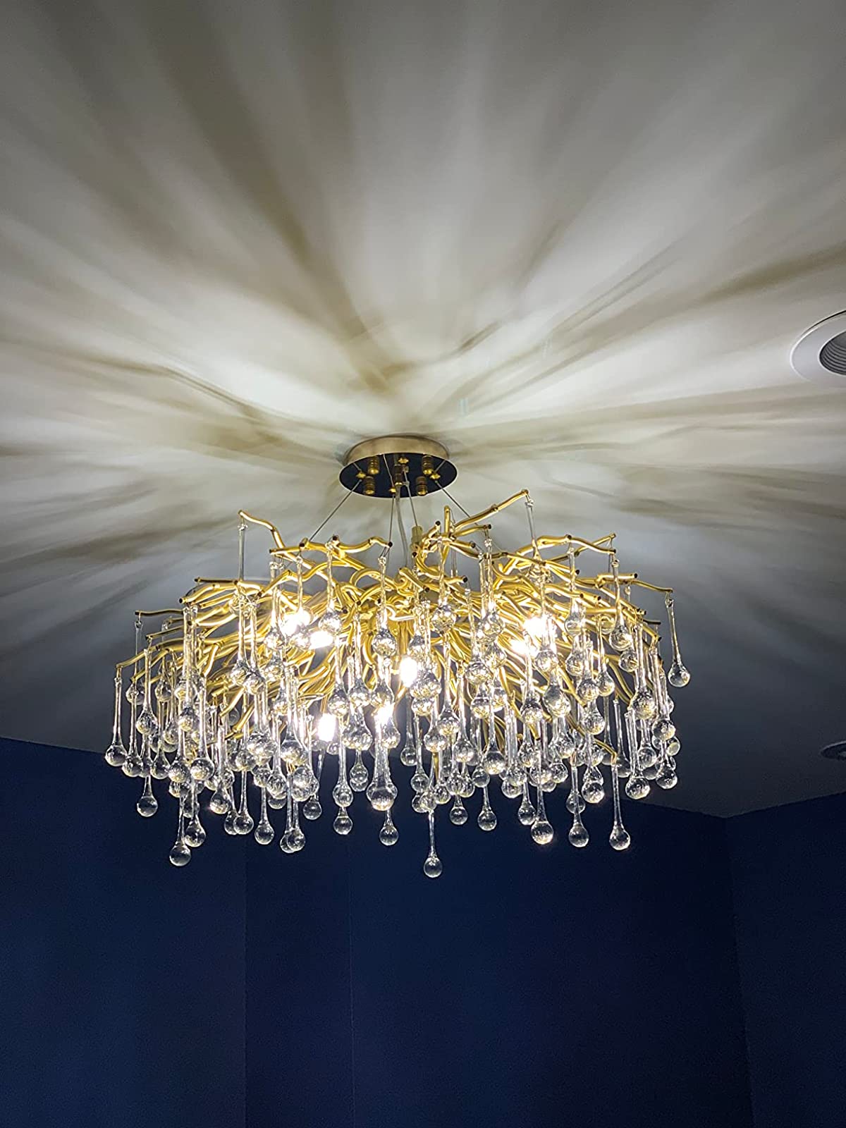 Stunning Tree Branch Crystal Chandelier with Clear Teardrop-shaped for Living/Dining Room