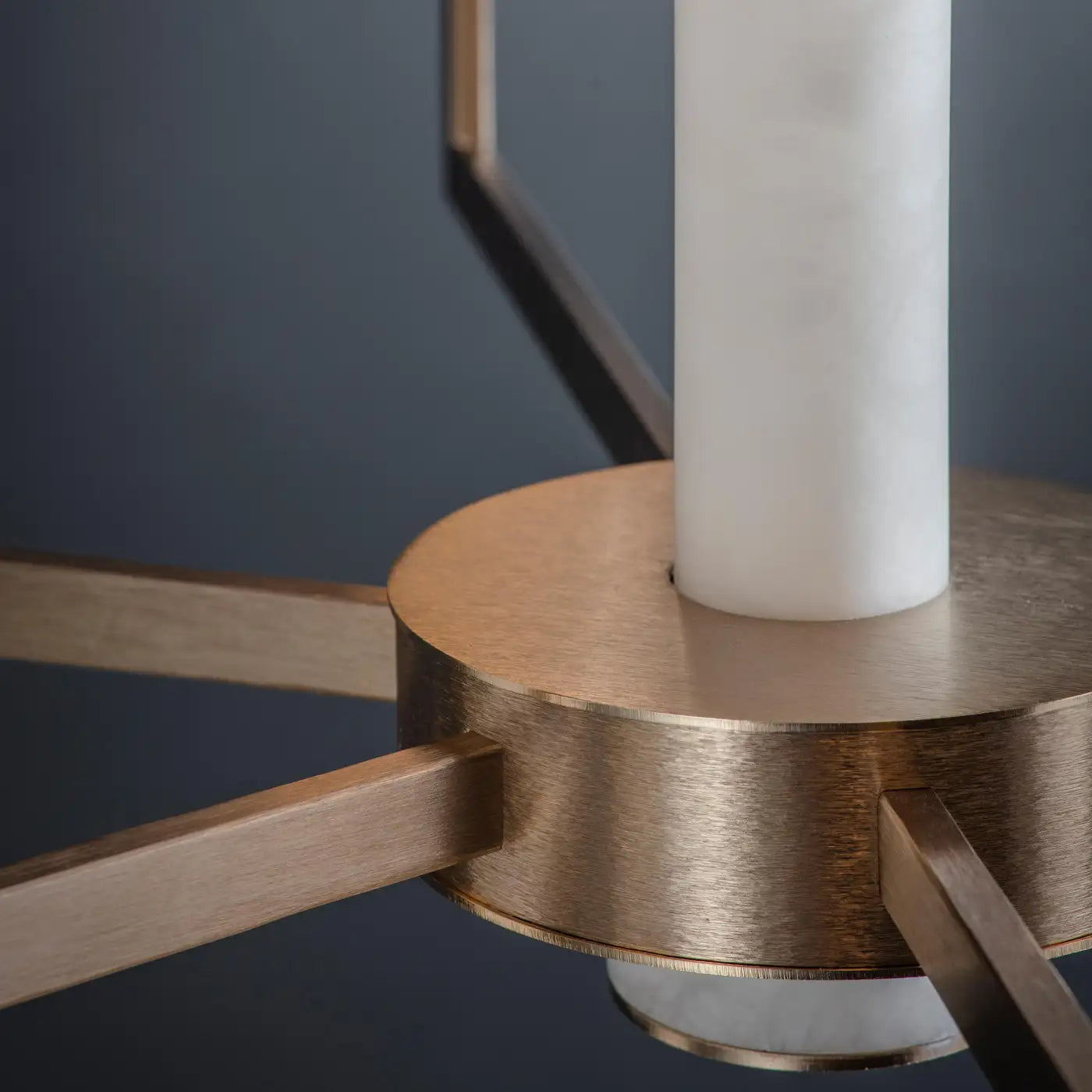 Contemporary Alabaster 6-arm Compass Chandelier