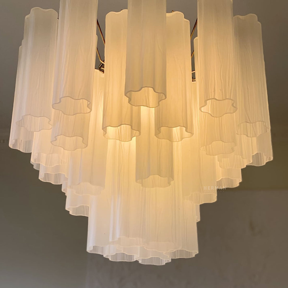 Murano Chandelier – 36 tubes – Matte white