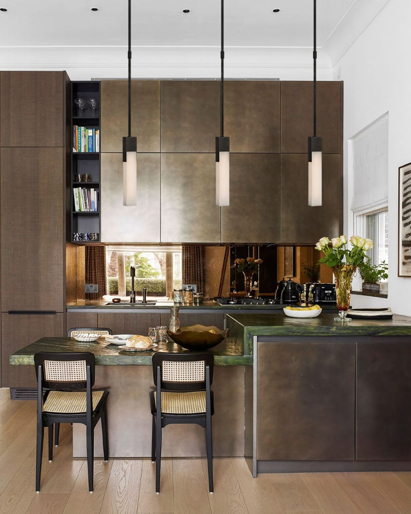 8 Lights Organic Elegance Linear Convet Alabaster Chandelier