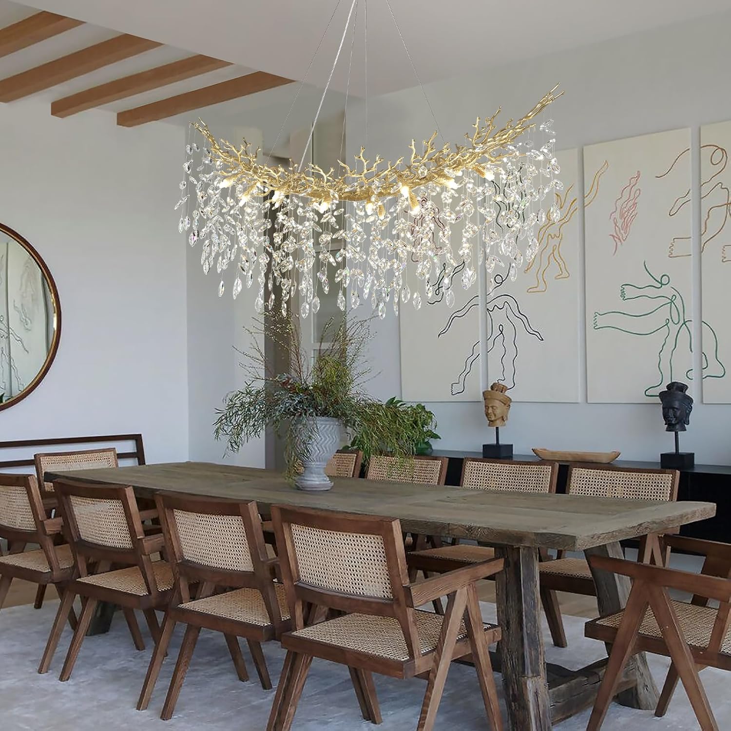 Solara Rectangular Tree Branch Chandelier 55