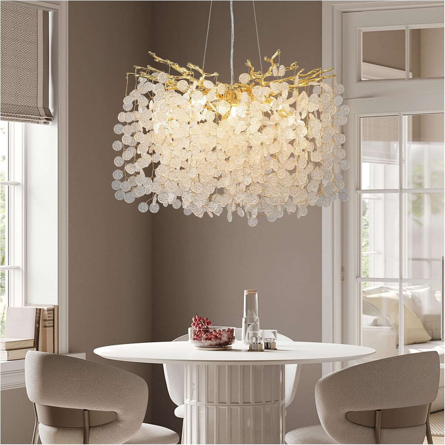 YUYI Gold Modern Tree Branch Crystal Chandelier 23.6