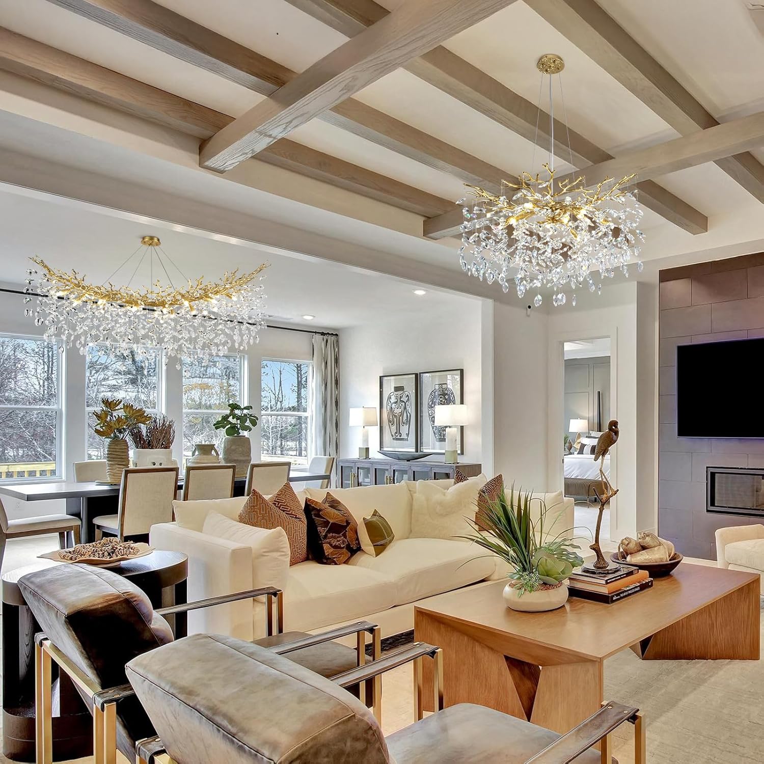 Solara Rectangular Tree Branch Chandelier 55