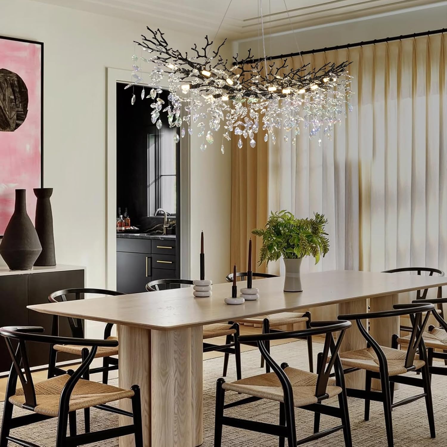 Solara Rectangular Tree Branch Chandelier 55