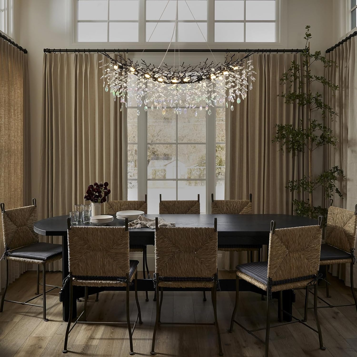 Solara Rectangular Tree Branch Chandelier 55