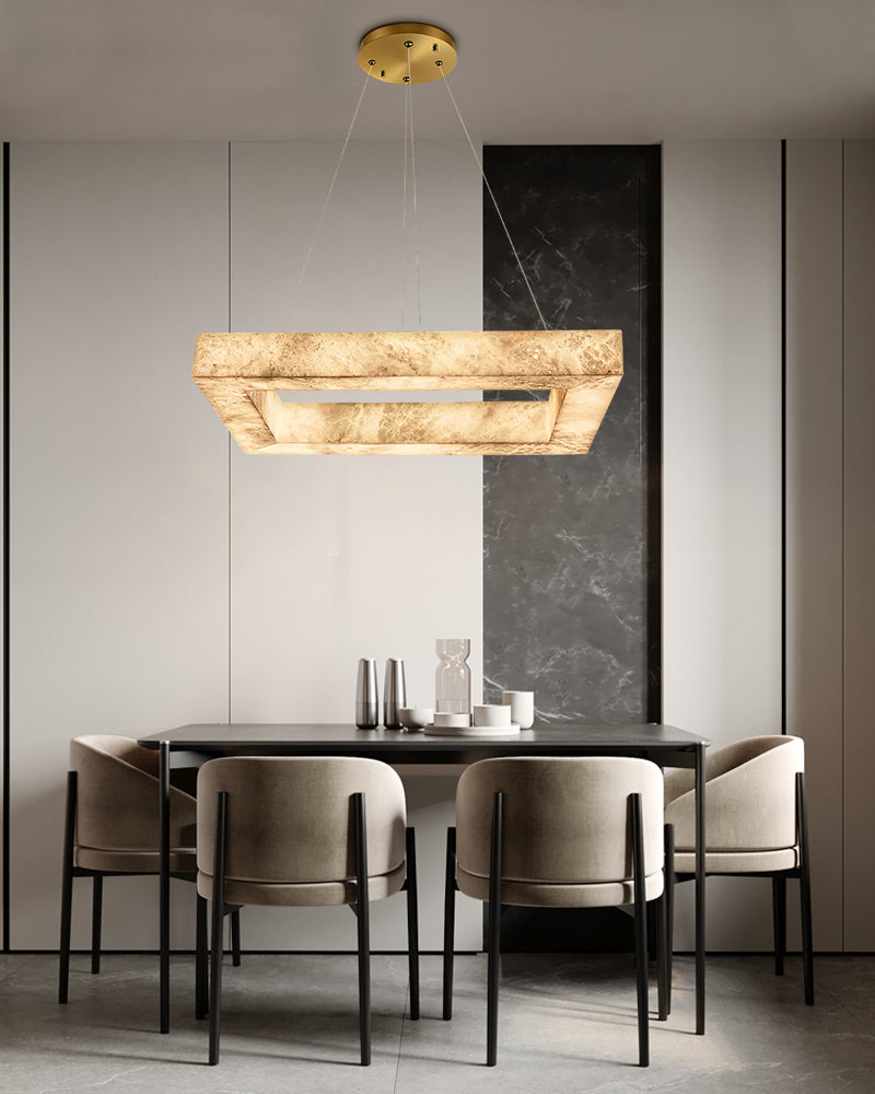 Square/Rectangle Large Alabaster Chandelier, 20