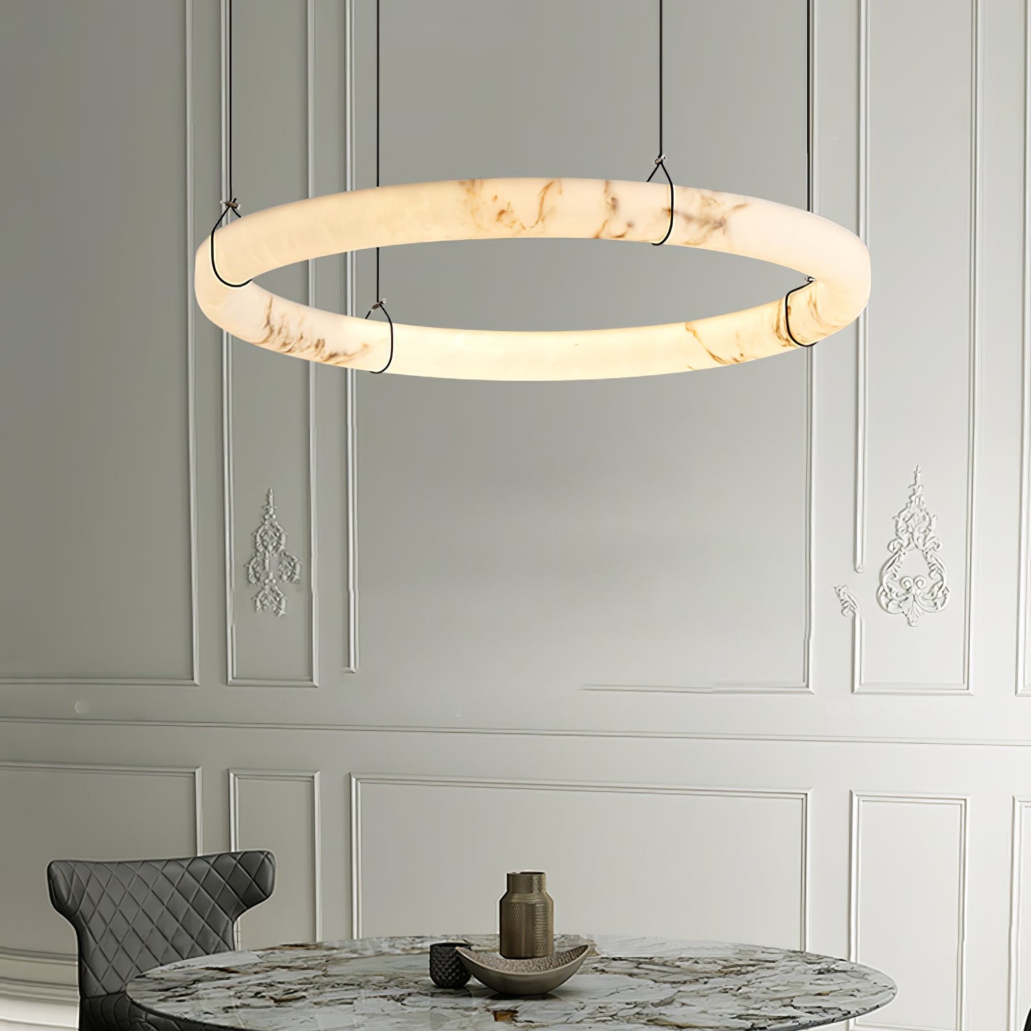 Alabaster Ring Pendant Lamp