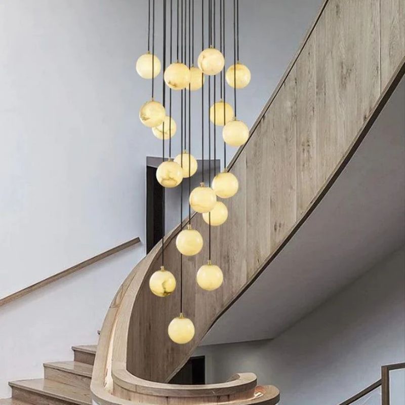 Alabaster Global Staircase Chandelier