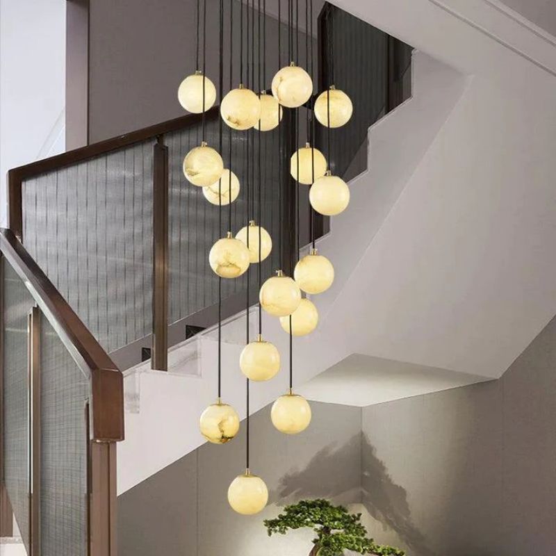Alabaster Global Staircase Chandelier