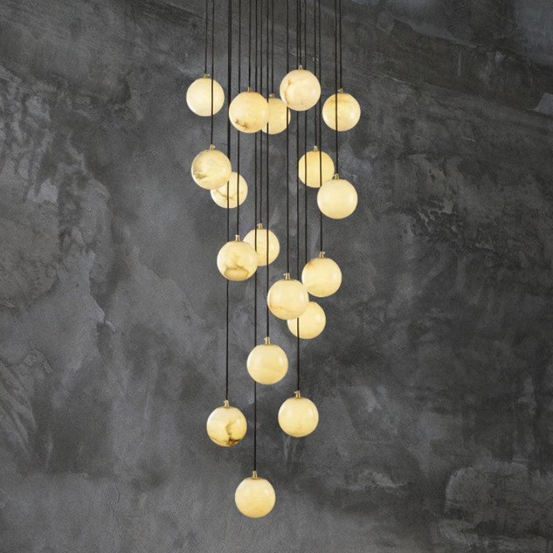Alabaster Global Staircase Chandelier