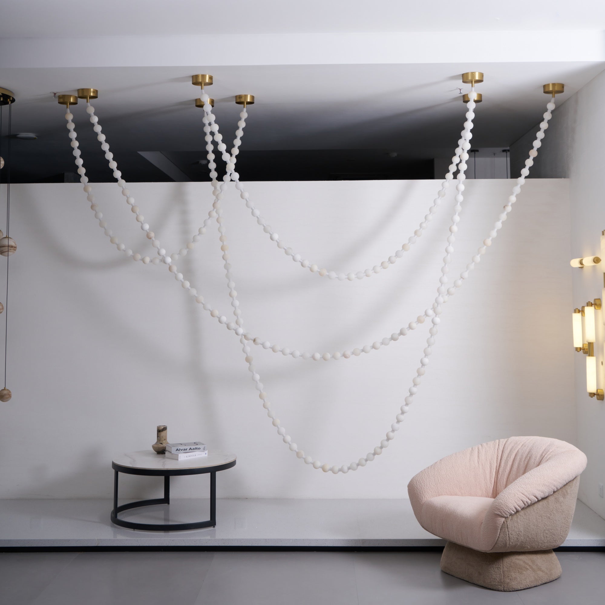 Alabaster Pearl Necklace Chandelier