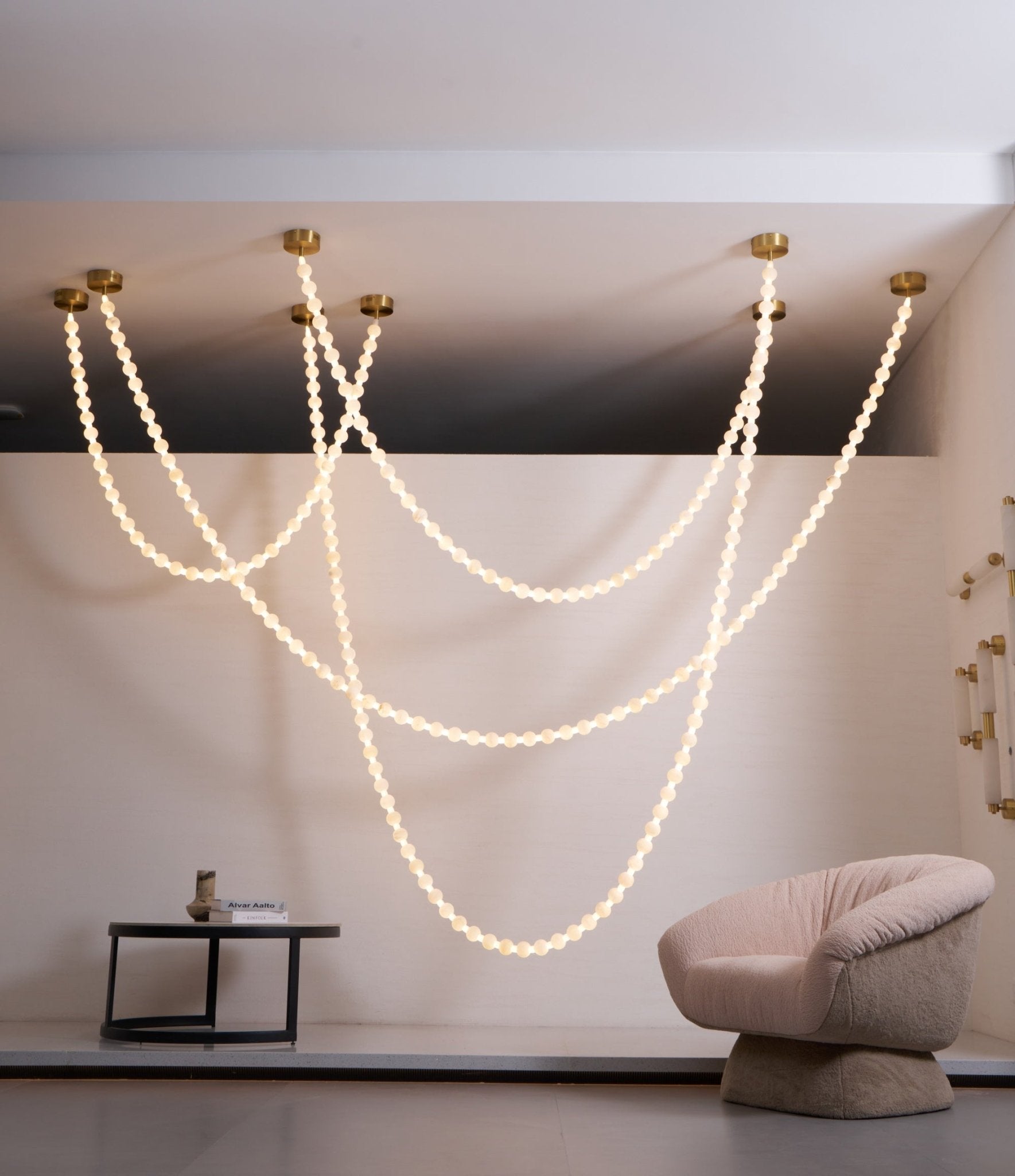 Alabaster Pearl Necklace Chandelier