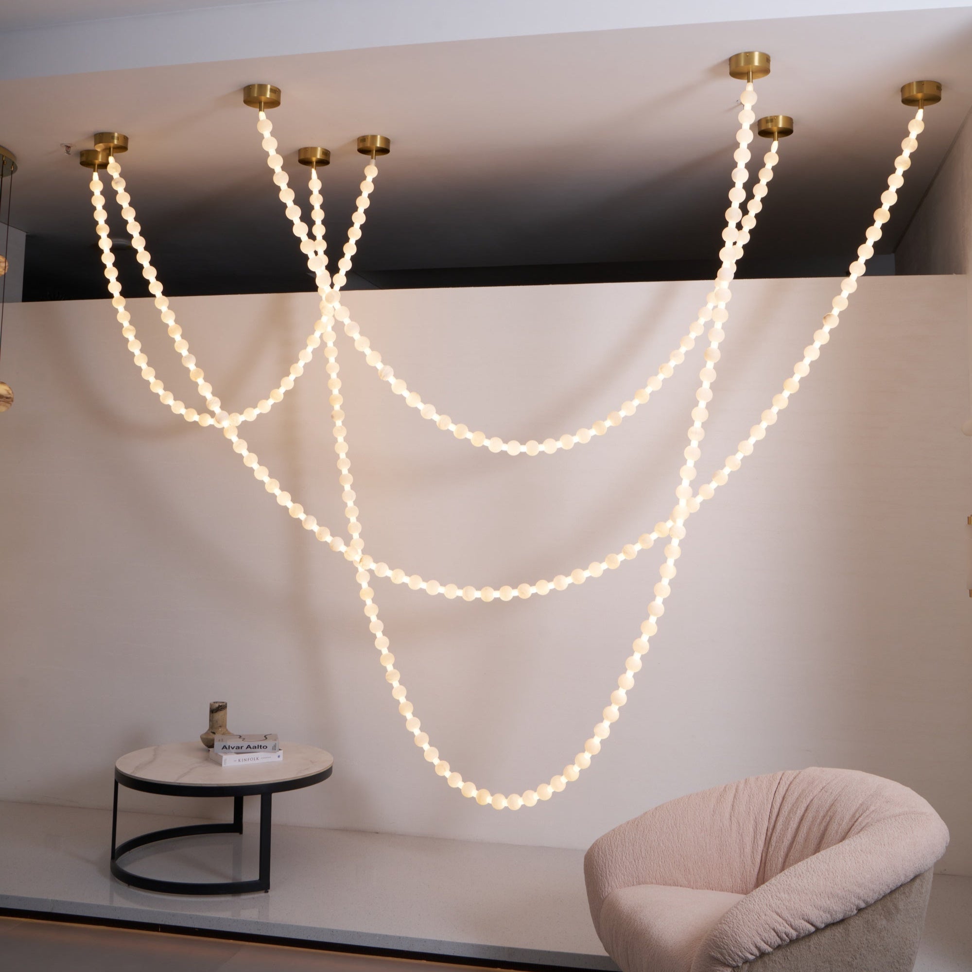 Alabaster Pearl Necklace Chandelier