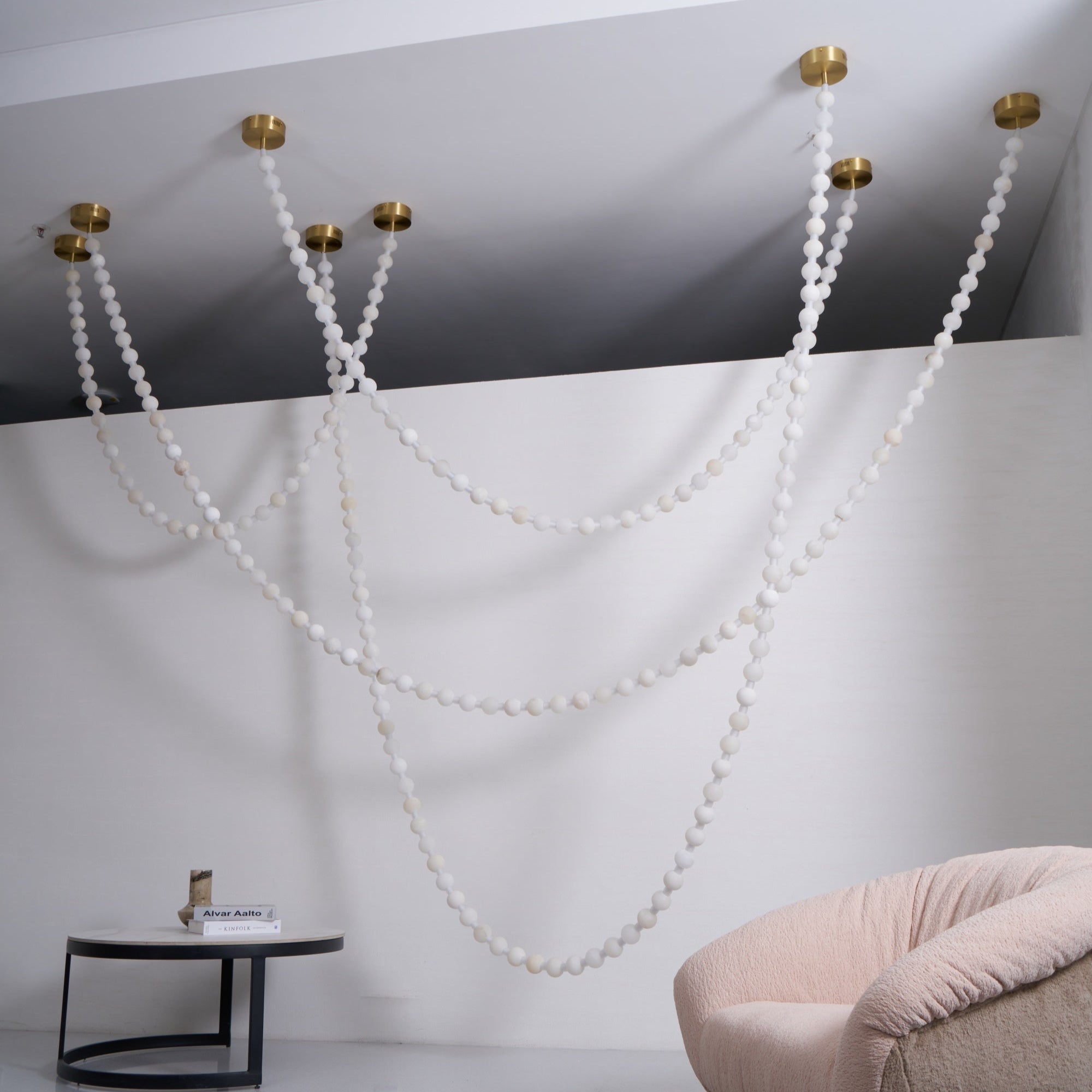 Alabaster Pearl Necklace Chandelier