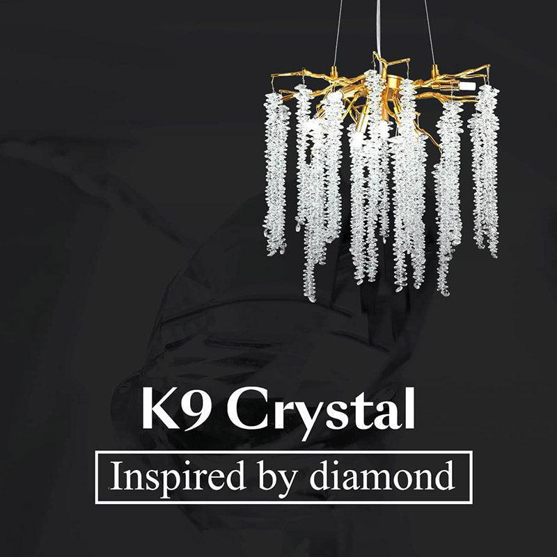 Doris White Crystal Branch Chandelier 20.5