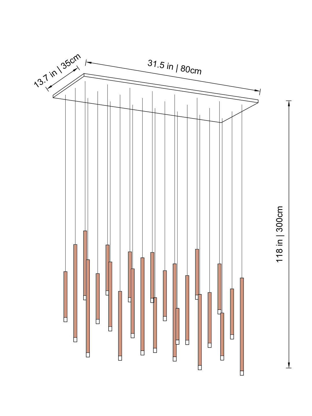 Clustered Tubes LED Chandelier by Aurorae Lighting