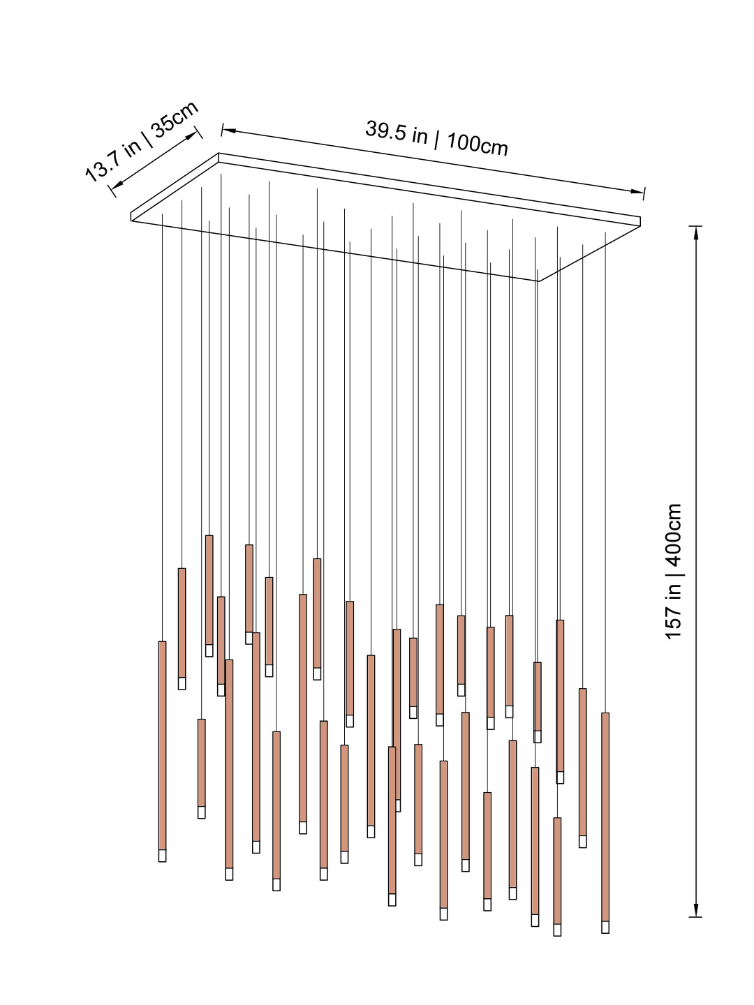 Clustered Tubes LED Chandelier by Aurorae Lighting