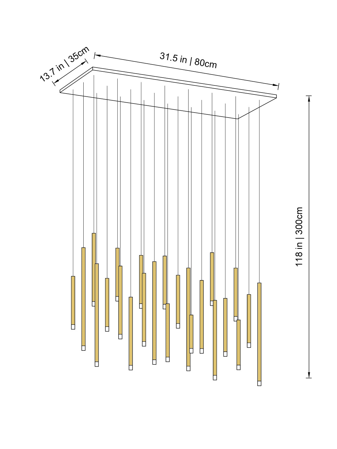 Clustered Tubes LED Chandelier by Aurorae Lighting