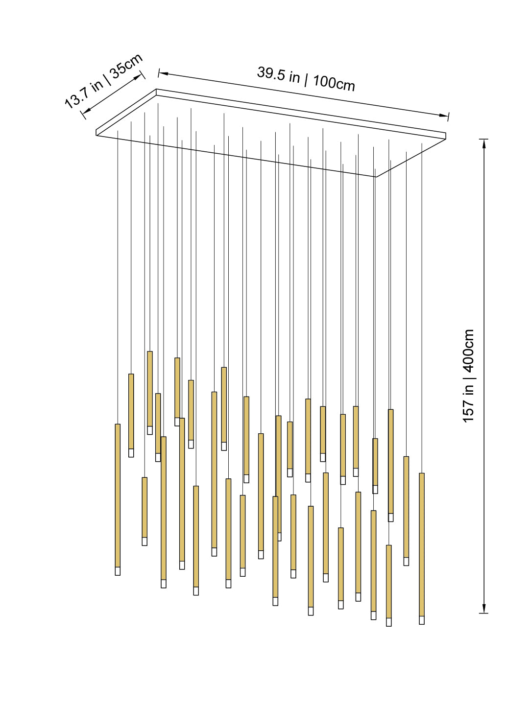 Clustered Tubes LED Chandelier by Aurorae Lighting
