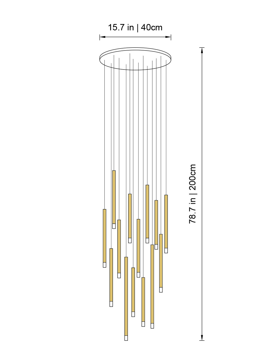 Clustered Tubes LED Chandelier by Aurorae Lighting