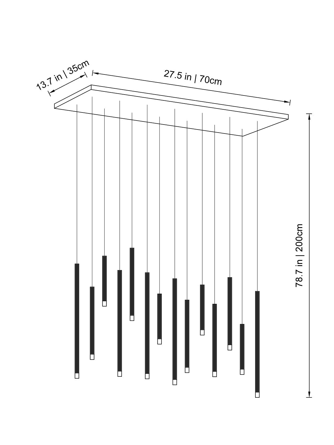 Clustered Tubes LED Chandelier by Aurorae Lighting