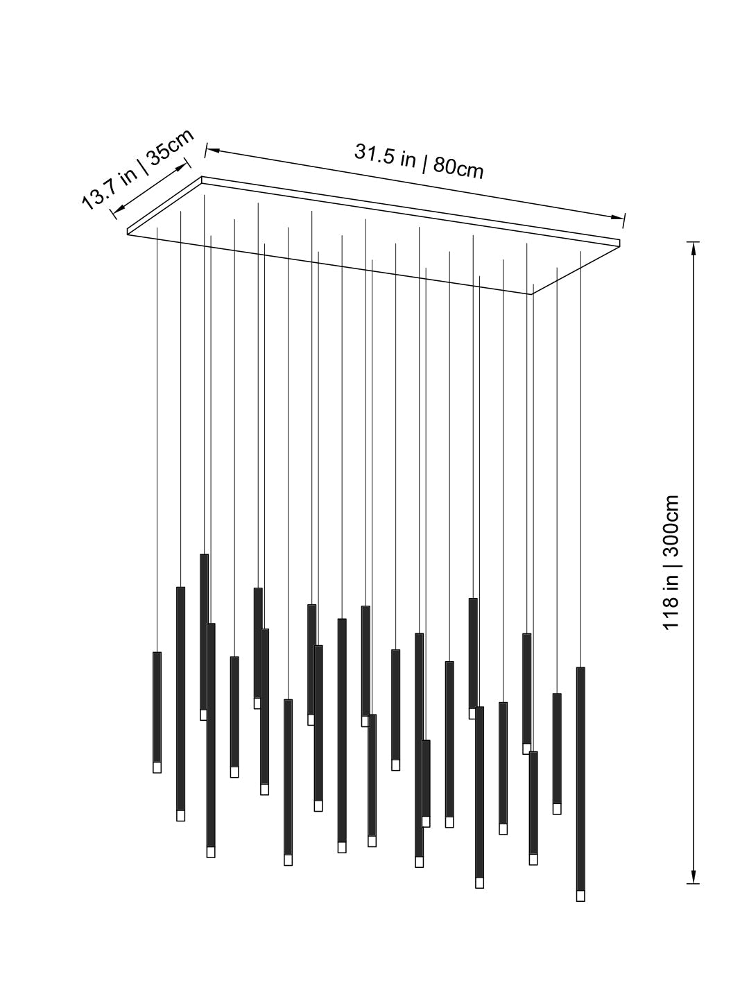 Clustered Tubes LED Chandelier by Aurorae Lighting
